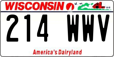 WI license plate 214WWV