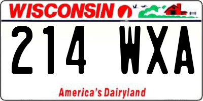 WI license plate 214WXA