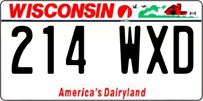 WI license plate 214WXD