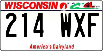 WI license plate 214WXF
