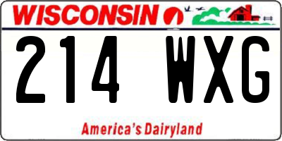 WI license plate 214WXG