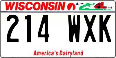 WI license plate 214WXK