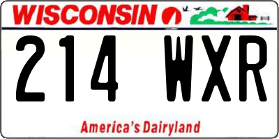 WI license plate 214WXR