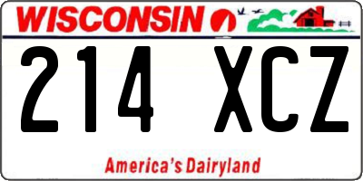 WI license plate 214XCZ