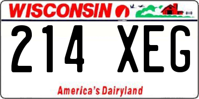 WI license plate 214XEG