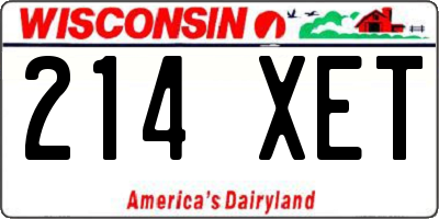 WI license plate 214XET