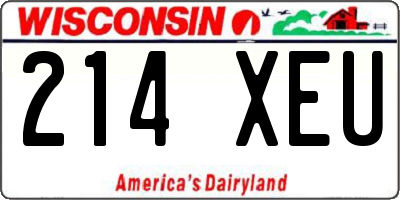 WI license plate 214XEU