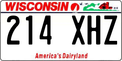 WI license plate 214XHZ