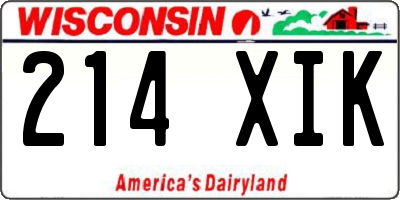WI license plate 214XIK