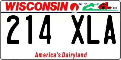WI license plate 214XLA
