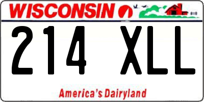 WI license plate 214XLL
