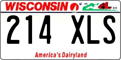 WI license plate 214XLS