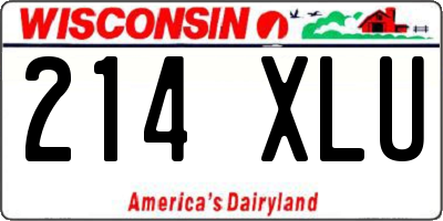 WI license plate 214XLU