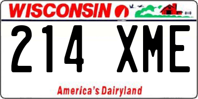 WI license plate 214XME