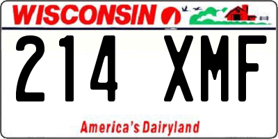 WI license plate 214XMF