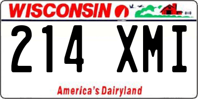 WI license plate 214XMI