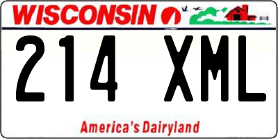 WI license plate 214XML