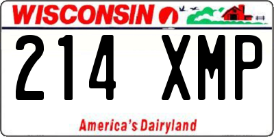 WI license plate 214XMP
