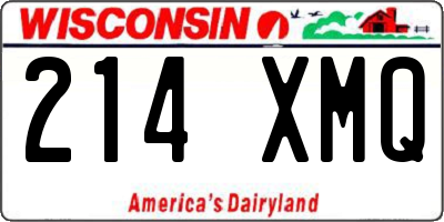 WI license plate 214XMQ