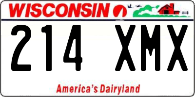 WI license plate 214XMX