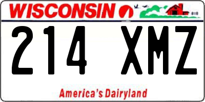 WI license plate 214XMZ