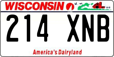 WI license plate 214XNB