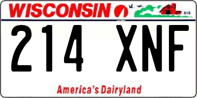 WI license plate 214XNF