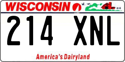 WI license plate 214XNL
