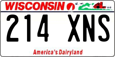 WI license plate 214XNS