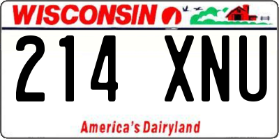 WI license plate 214XNU