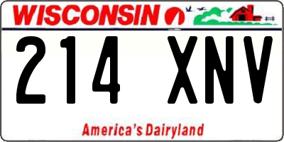WI license plate 214XNV