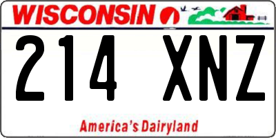 WI license plate 214XNZ