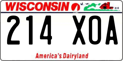 WI license plate 214XOA
