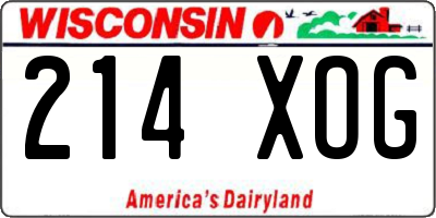 WI license plate 214XOG