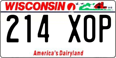 WI license plate 214XOP