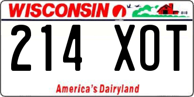 WI license plate 214XOT
