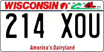 WI license plate 214XOU