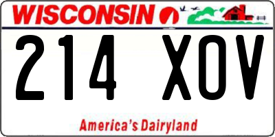 WI license plate 214XOV