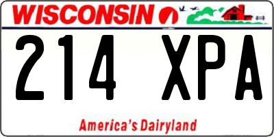 WI license plate 214XPA