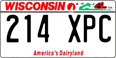 WI license plate 214XPC