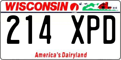 WI license plate 214XPD