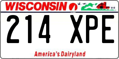 WI license plate 214XPE