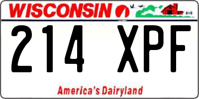 WI license plate 214XPF