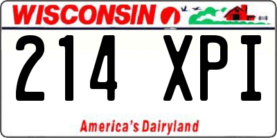 WI license plate 214XPI
