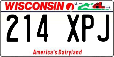 WI license plate 214XPJ