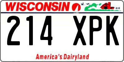 WI license plate 214XPK