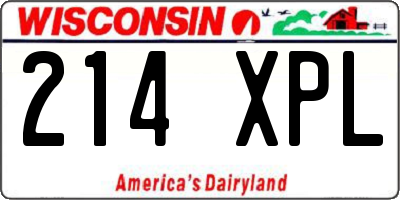 WI license plate 214XPL