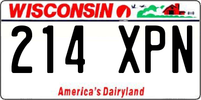 WI license plate 214XPN