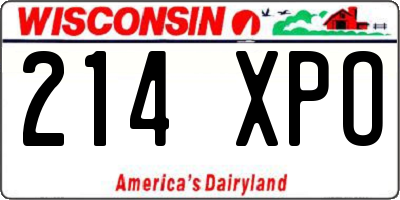 WI license plate 214XPO