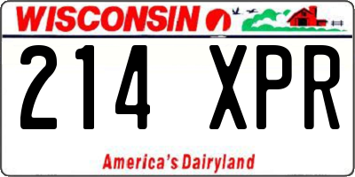 WI license plate 214XPR